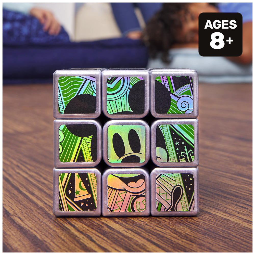 Rubik’s Disney100 Platinum Cube side view, boosts concentration and dexterity for puzzle lovers.