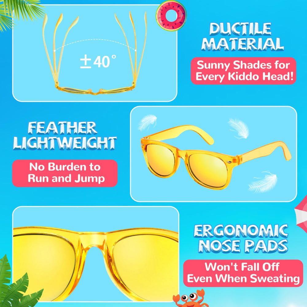 Rugort kids sunglasses lightweight polypropylene design for comfortable all-day use