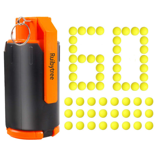 Ruibytree tactical plastic bomb orange front view for Nerf battles, easy to spot