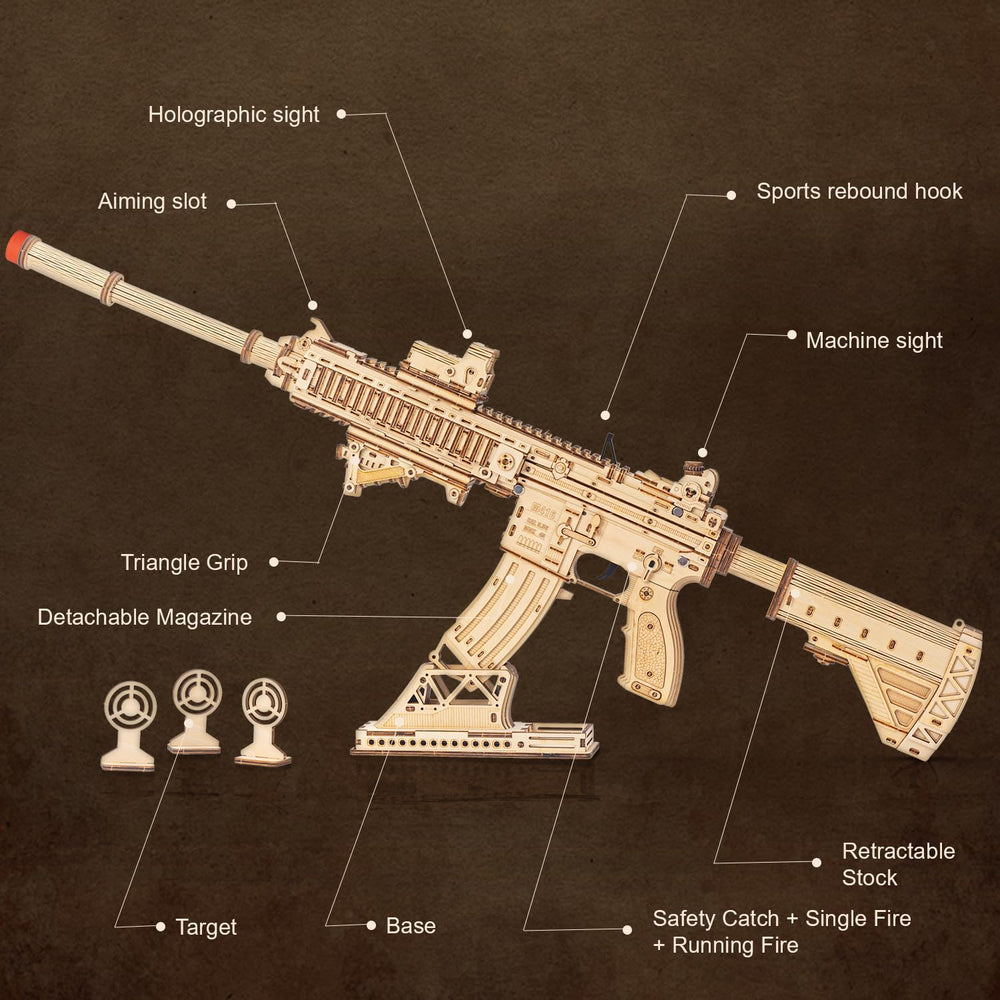 RUIFAM puzzle gun in premium linden wood material for a refined feel