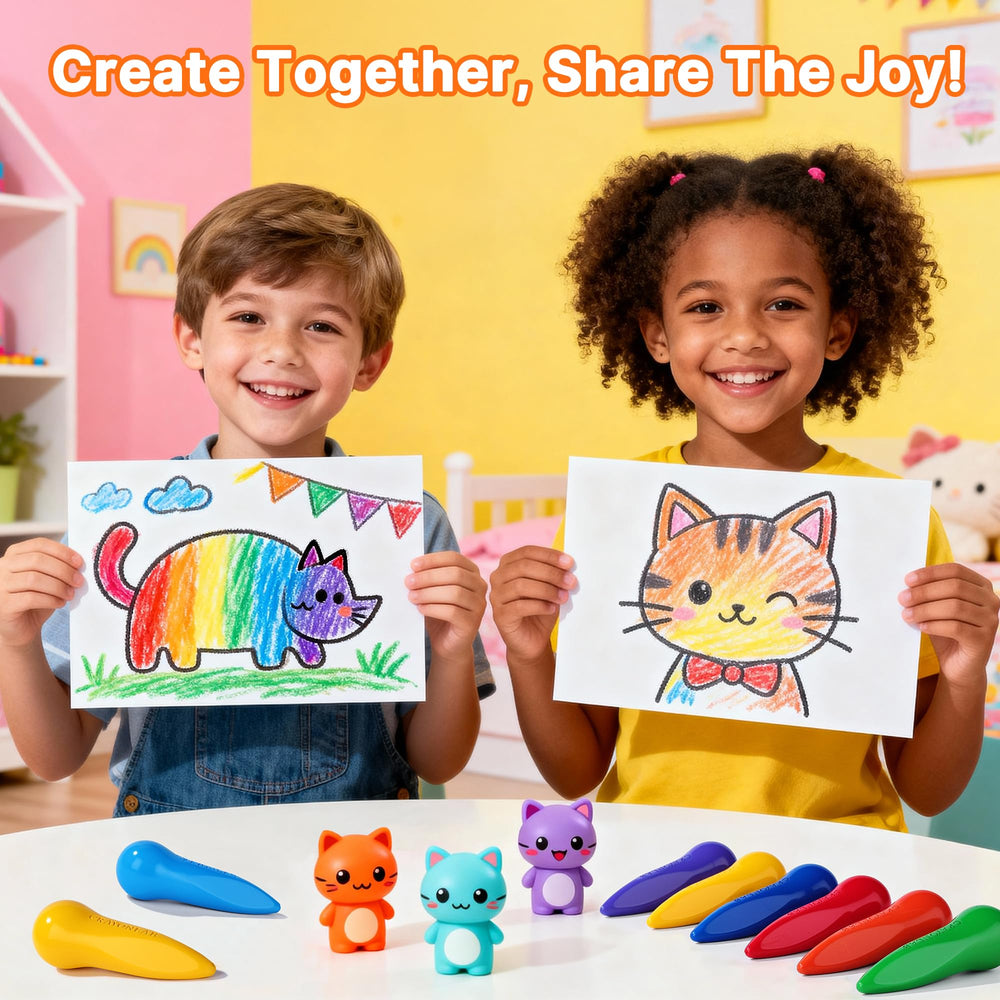 RuiHawk durable anti-roll triangle crayons resist drops during play.