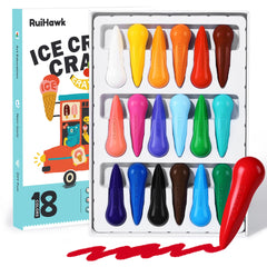 RuiHawk jumbo ice cream triangle crayons for toddlers improving grip and focus.