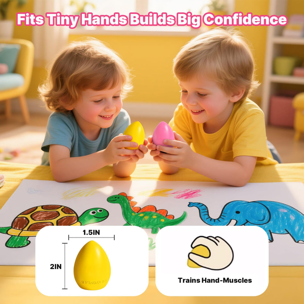 RuiHawk Egg Crayons unbreakable core with dual-tip supports growing skills.