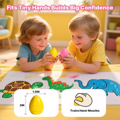 RuiHawk Egg Crayons unbreakable core with dual-tip supports growing skills.