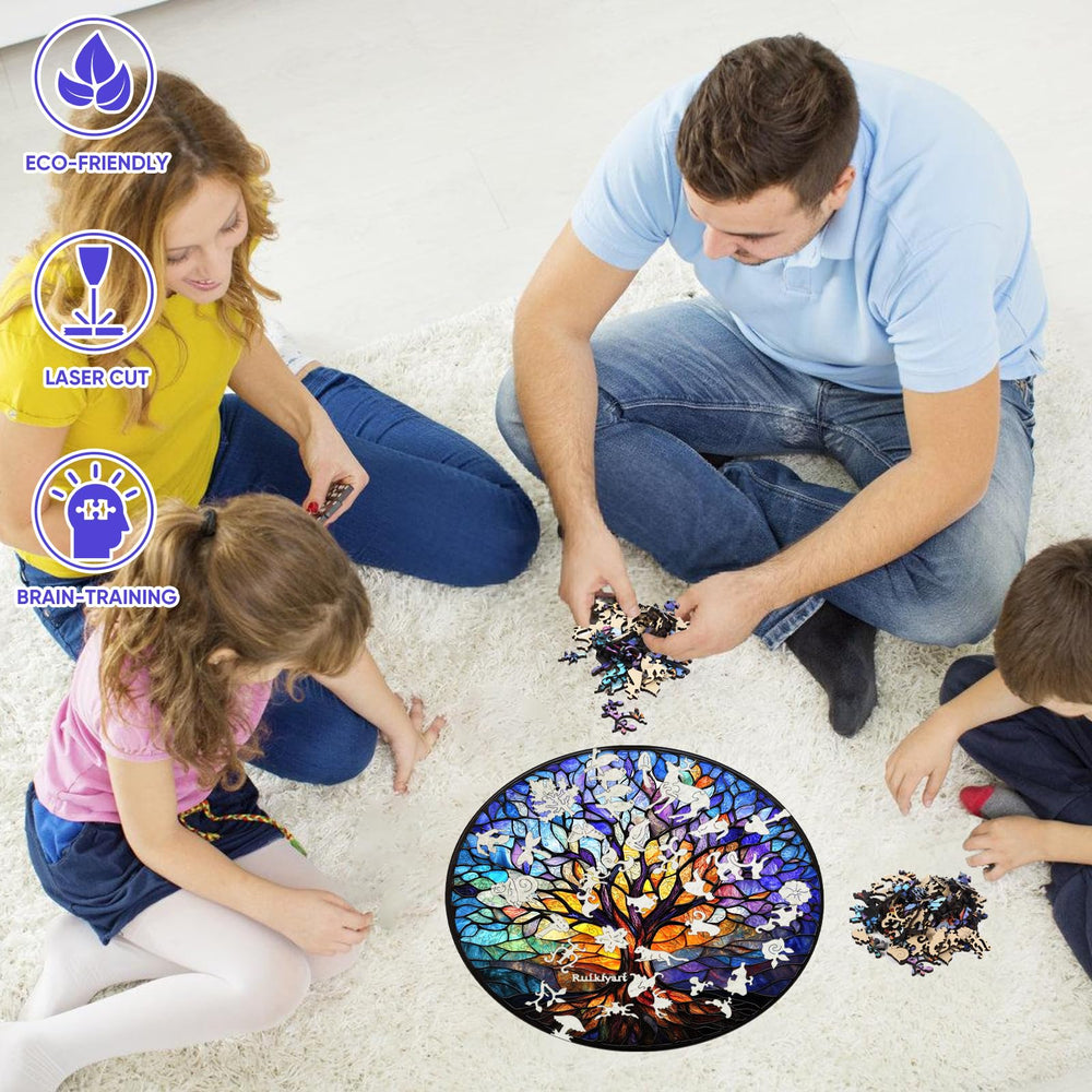 Ruikiyart colorful tree mosaic reveals lifelike details after assembly.