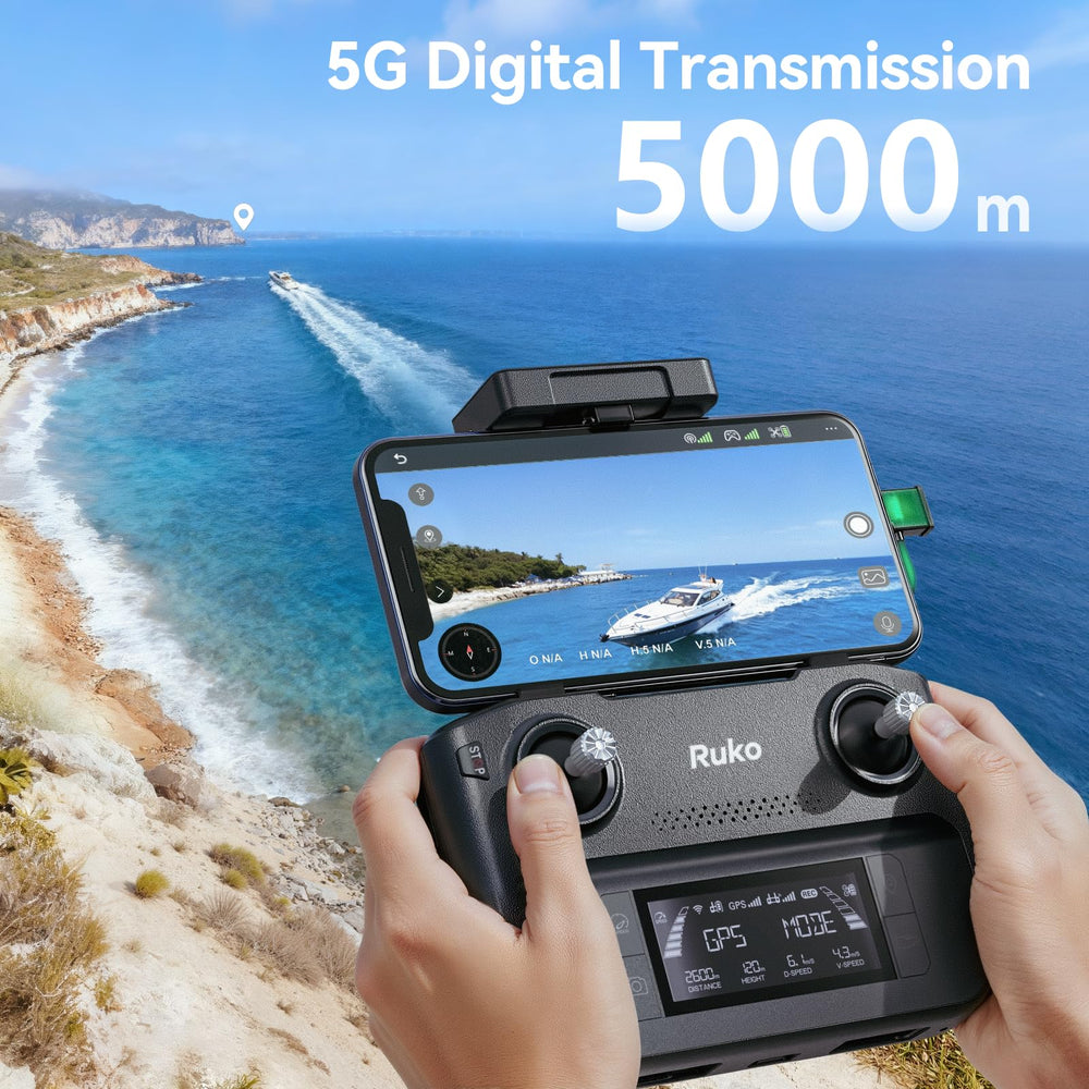 Ruko F11GIM2 real-time transmission up to 16,404 ft with reliable feed.