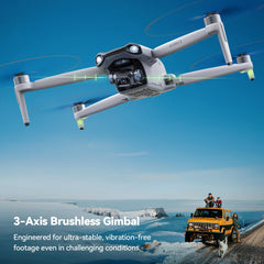 Ruko F11PRO 2 with 3-axis gimbal close-up showing smooth stabilization.