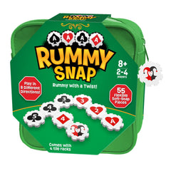 Rummy Snap tile racks held in hands during a friendly match.