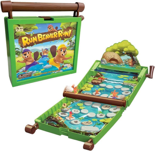 Run Beaver Run gameboard folded into a compact travel case.