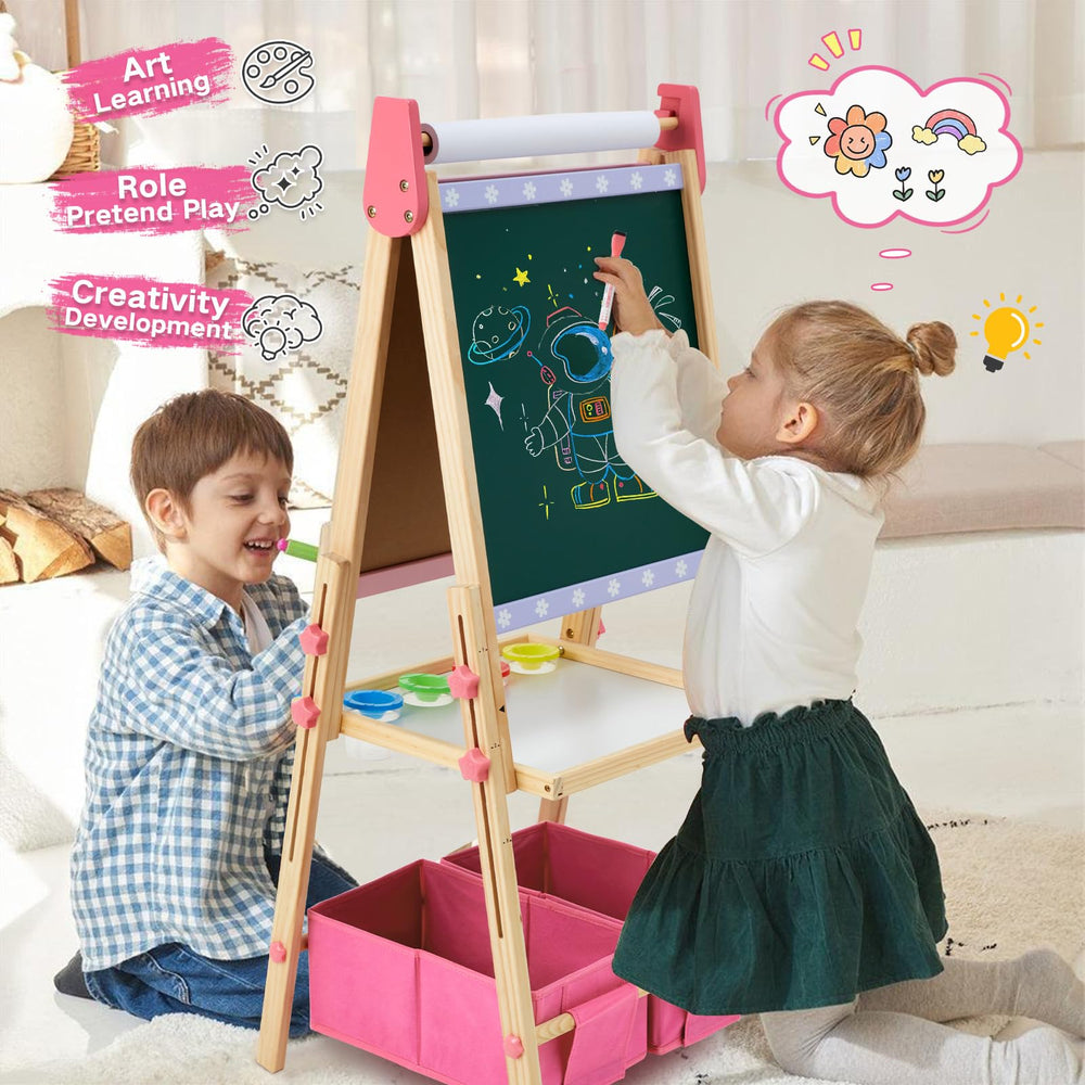 Rundad easel encourages imaginative play and fine motor skills during art time