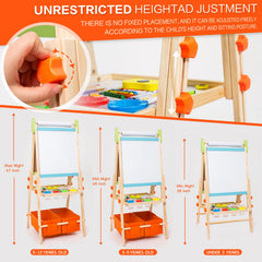 Rundad Kids Easel height adjustment to fit growing children