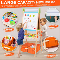 Rundad Kids Easel wooden frame close-up highlighting sturdy build
