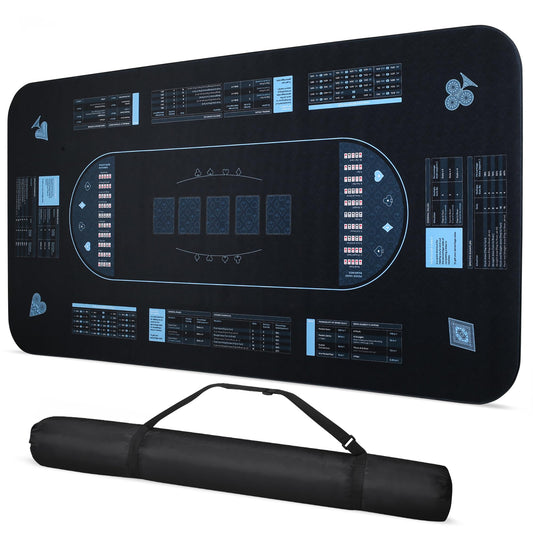 RUNNING HOT poker mat with 70x35 anti-slip surface for stable play.
