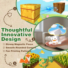 Rurvale magnetic blocks farm animals scene to inspire storytelling and fine motor skills.