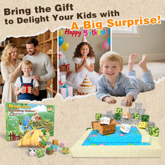 Rurvale magnetic blocks harvest crops scene for farming play and problem solving.