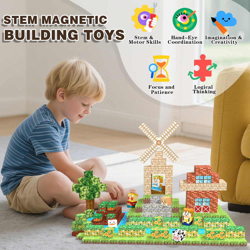 Rurvale magnetic blocks storytelling scene sparks imaginative countryside narratives.