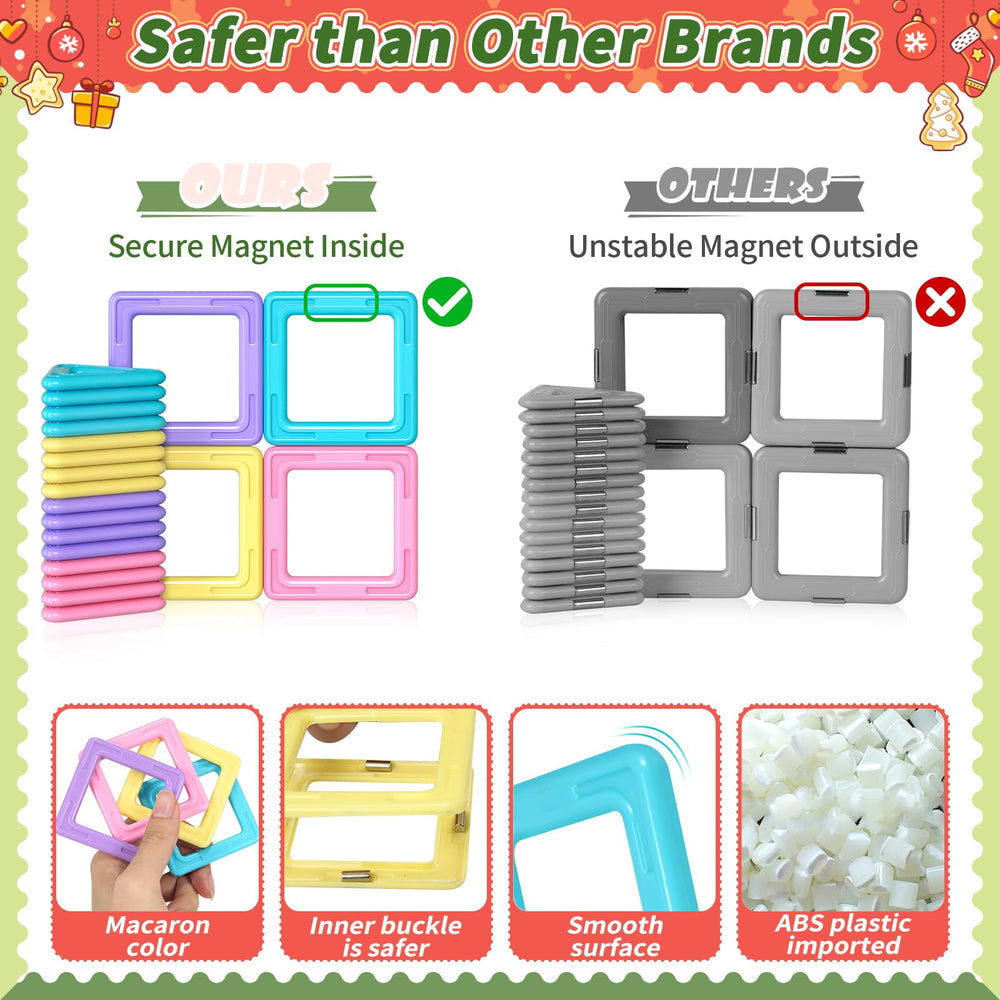 Rurvale magnetic tiles safety embedded magnets and smooth edges protect little hands