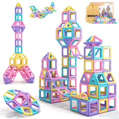 Rurvale Toddler Magnetic Tiles 44pcs set for creative building and color recognition.