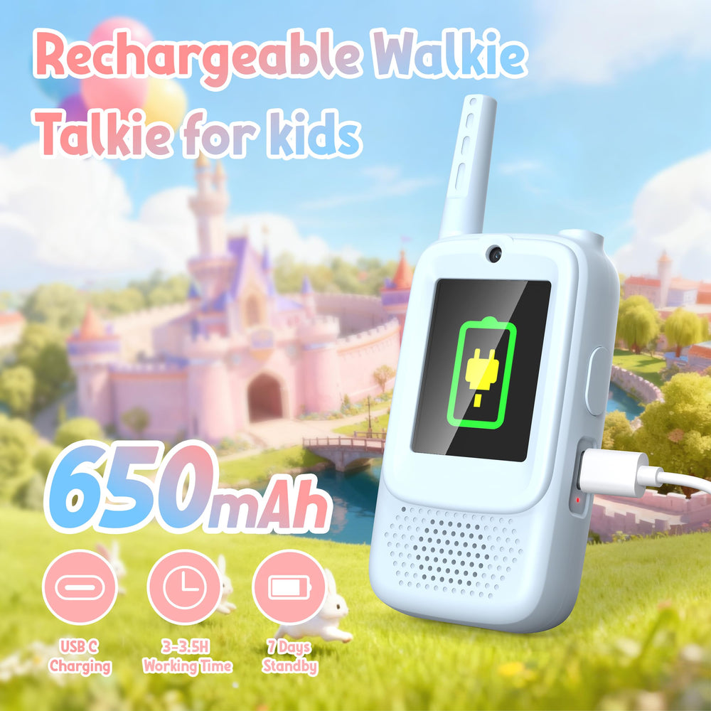 Rush Deer kids video walkie talkies with ergonomic buttons for simple operation
