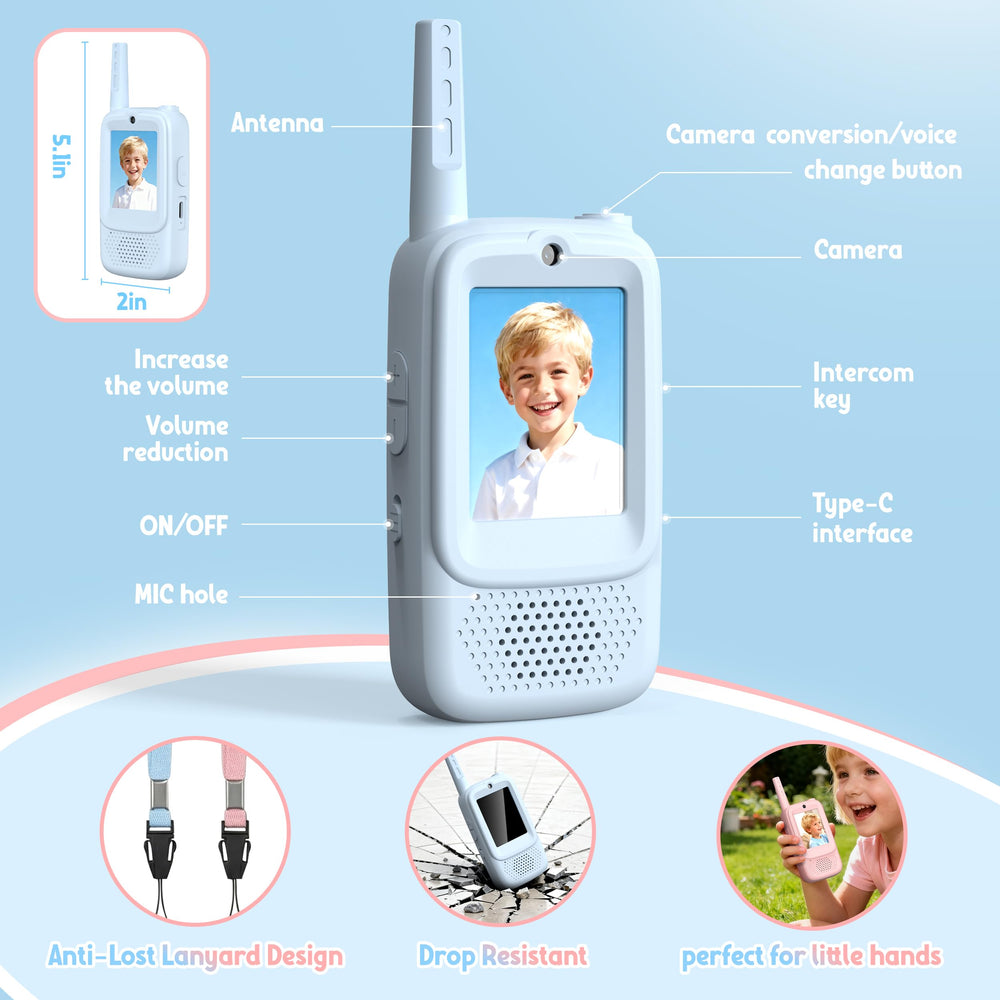 Rush Deer kids video walkie talkies for outdoor use in park or campsite