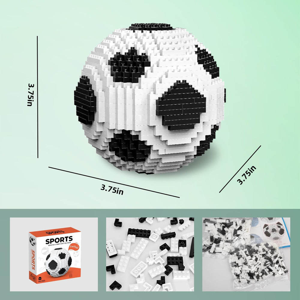 RUVARA Soccer Building Set sphere construction enables a realistic 3D soccer replica.