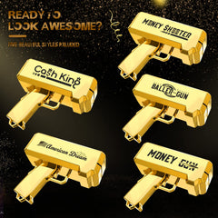 RUVINCE Money Gun top cover open for easy loading of toy paper.