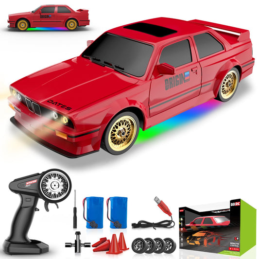 Ruxrcni 1:16 RC drift car in action on a smooth surface for precise drifting.