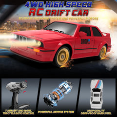Ruxrcni 4WD drift car chassis enabling stable cornering on various surfaces.