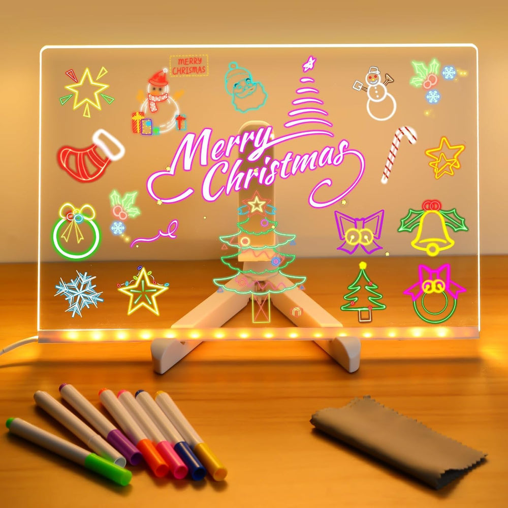 RWSEFK LED note board with colors illuminates notes clearly on a bright acrylic surface.