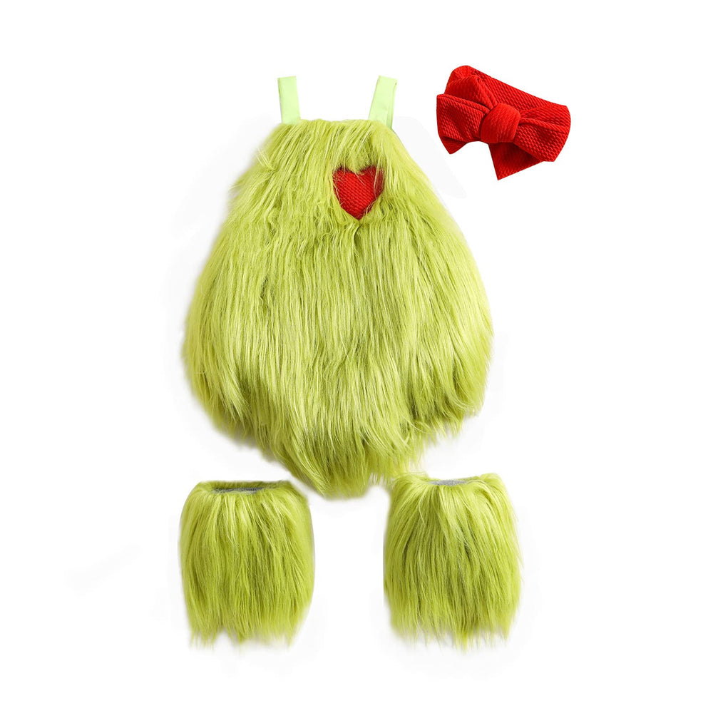 RWYBEIW Christmas monster romper in green for infants, cozy everyday wear