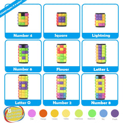 R.Y.TOYS 6-layer rotate-and-slide cube puzzle with sliding blocks for layered patterns.