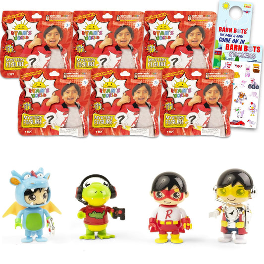 Ryan's World party favors blind bags reveal mystery figurines for kids' collection.