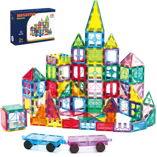 Ryoichi magnetic tiles set, 138 pieces, colorful blocks for creative building and spatial exploration.
