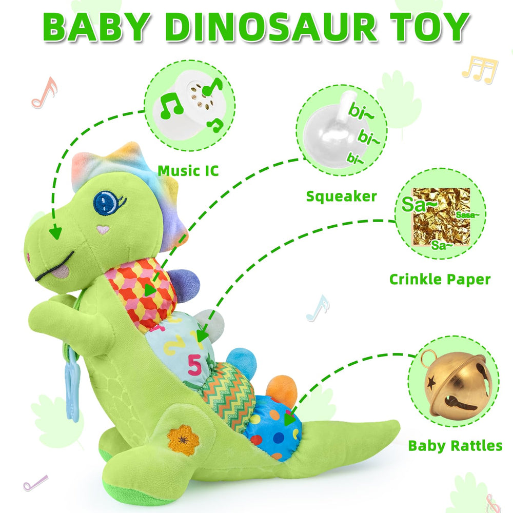 Ryotagift Baby Dino Toy rattle tail adds audible play