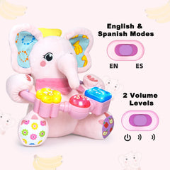 Ryotagift elephant toy pink detachable hanging loop for portable play.