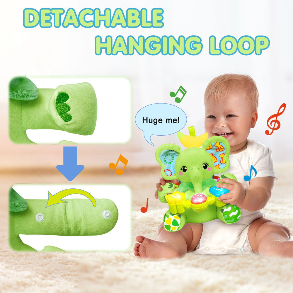 Ryotagift elephant toy crinkle texture enhances tactile tummy time exploration.