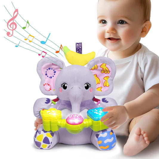 Ryotagift elephant toy with light-up music to engage babies.