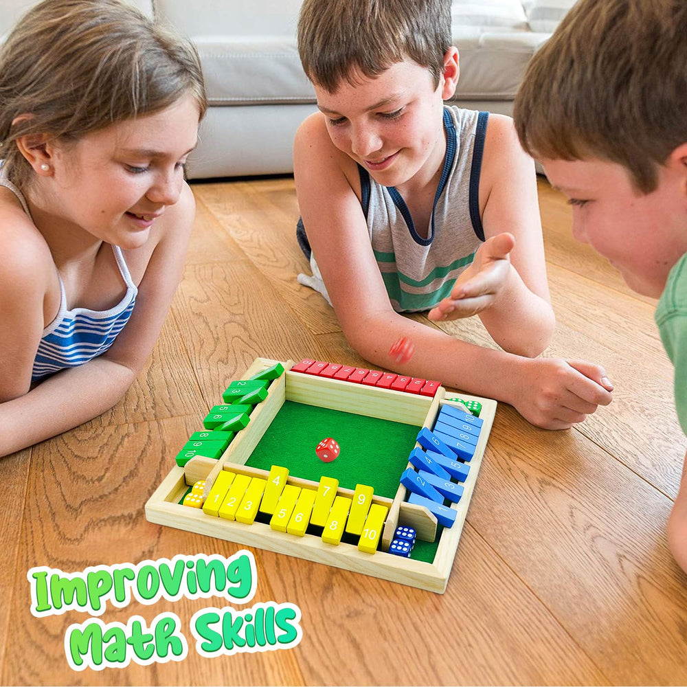 Rytopt Shut The Box game setup and dice ready for quick home or on-the-go play.
