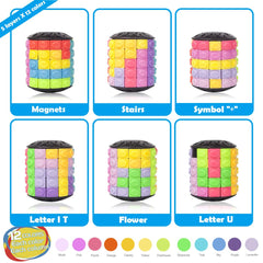 Colorful R.Y.TOYS puzzle pieces demonstrating 12 colors for varied patterns