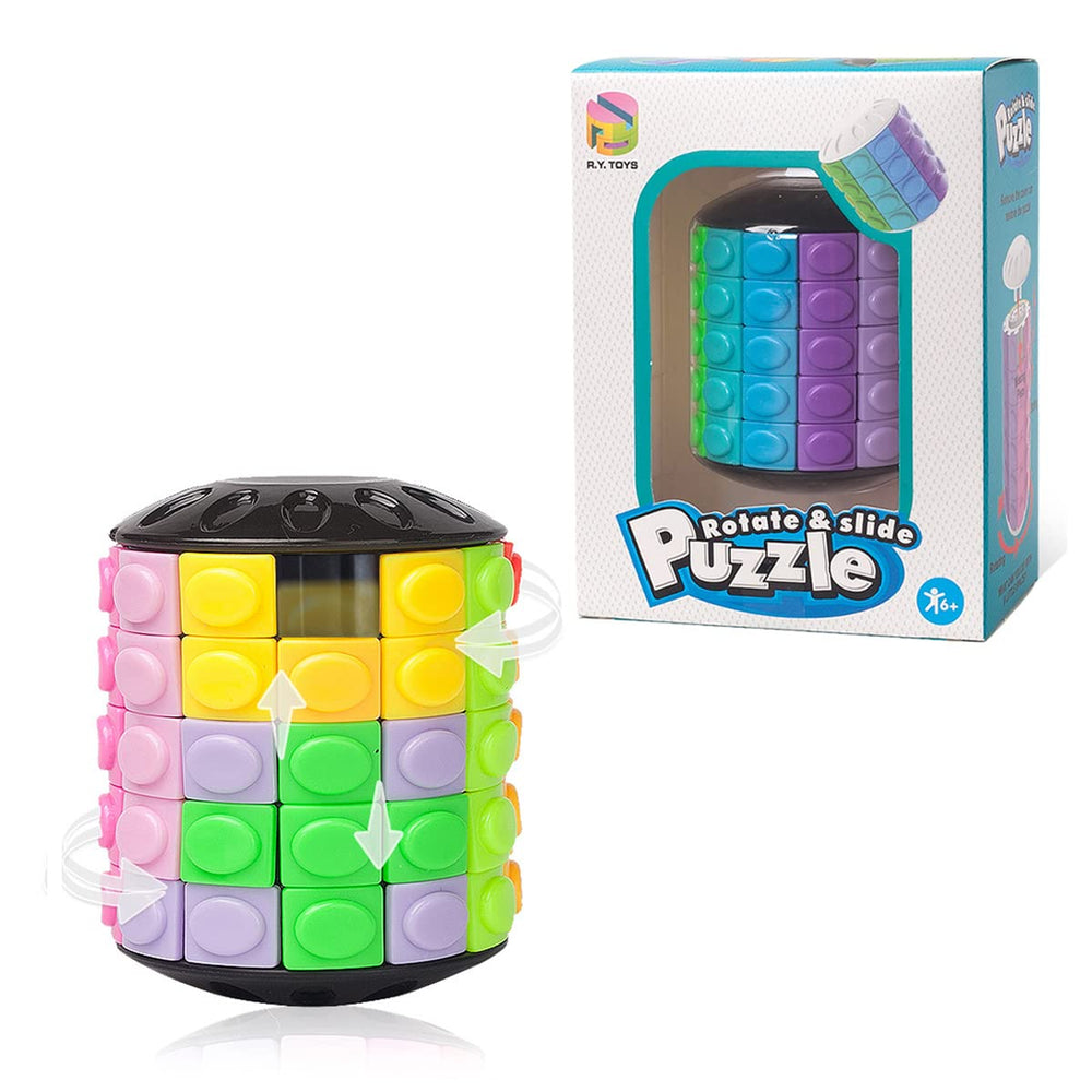 R.Y.TOYS Rotate and Slide Puzzle in hand showing smooth rotation for focused play