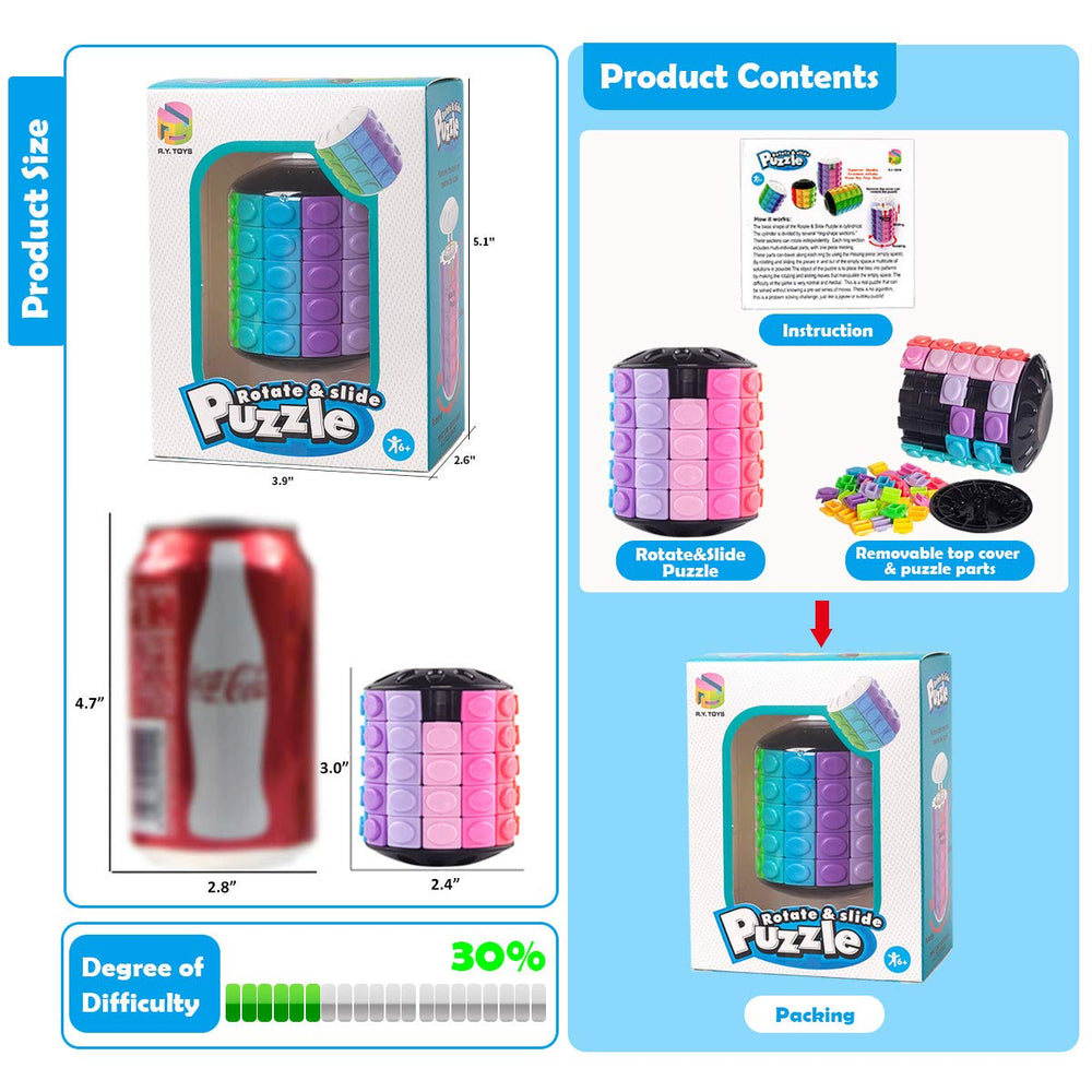 Compact, portable R.Y.TOYS puzzle ideal for travel and on-the-go play
