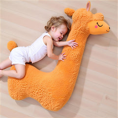 Ryttir llama body pillow close-up shows plush, hug-ready material.