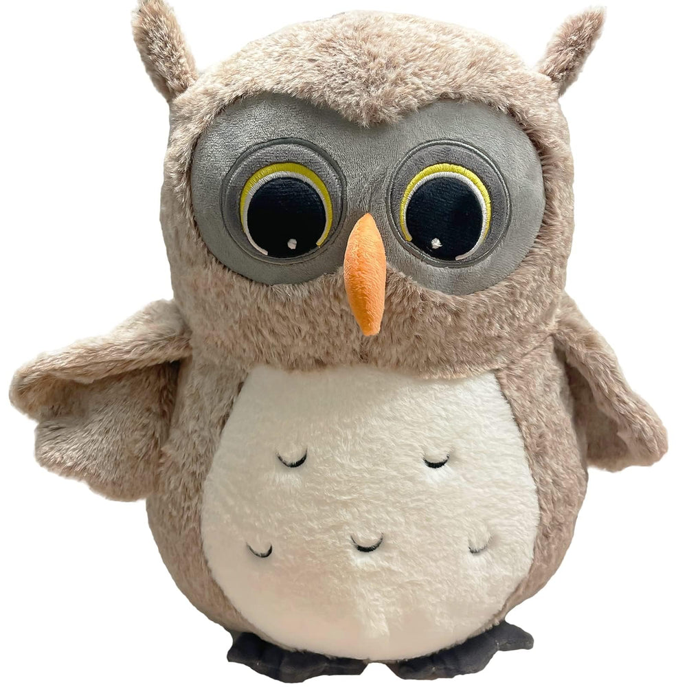 Ryttir owl plush eyes detail showing luminous gaze for engaging companionship