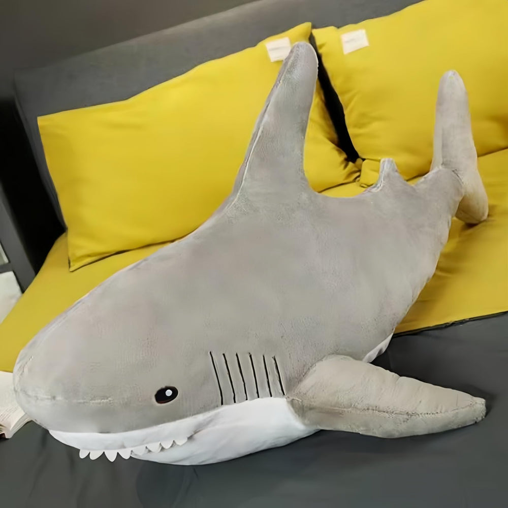 Ryttir XXL Giant Shark full-body plush ideal for cuddles and bedtime comfort.