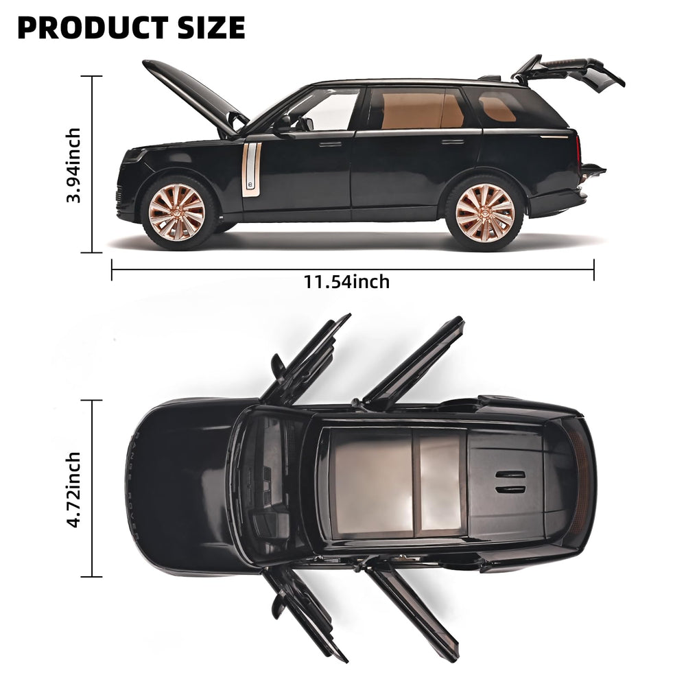 RZAPE diecast Land Rover trunk open for exploring interior space.