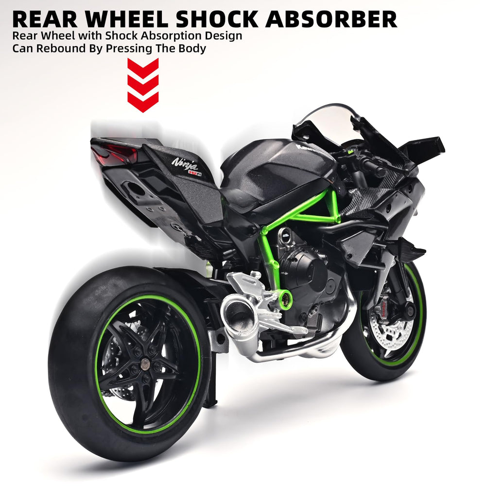 RZAPE Kawasaki H2R die-cast model with detailed bodywork and authentic signage for collectors