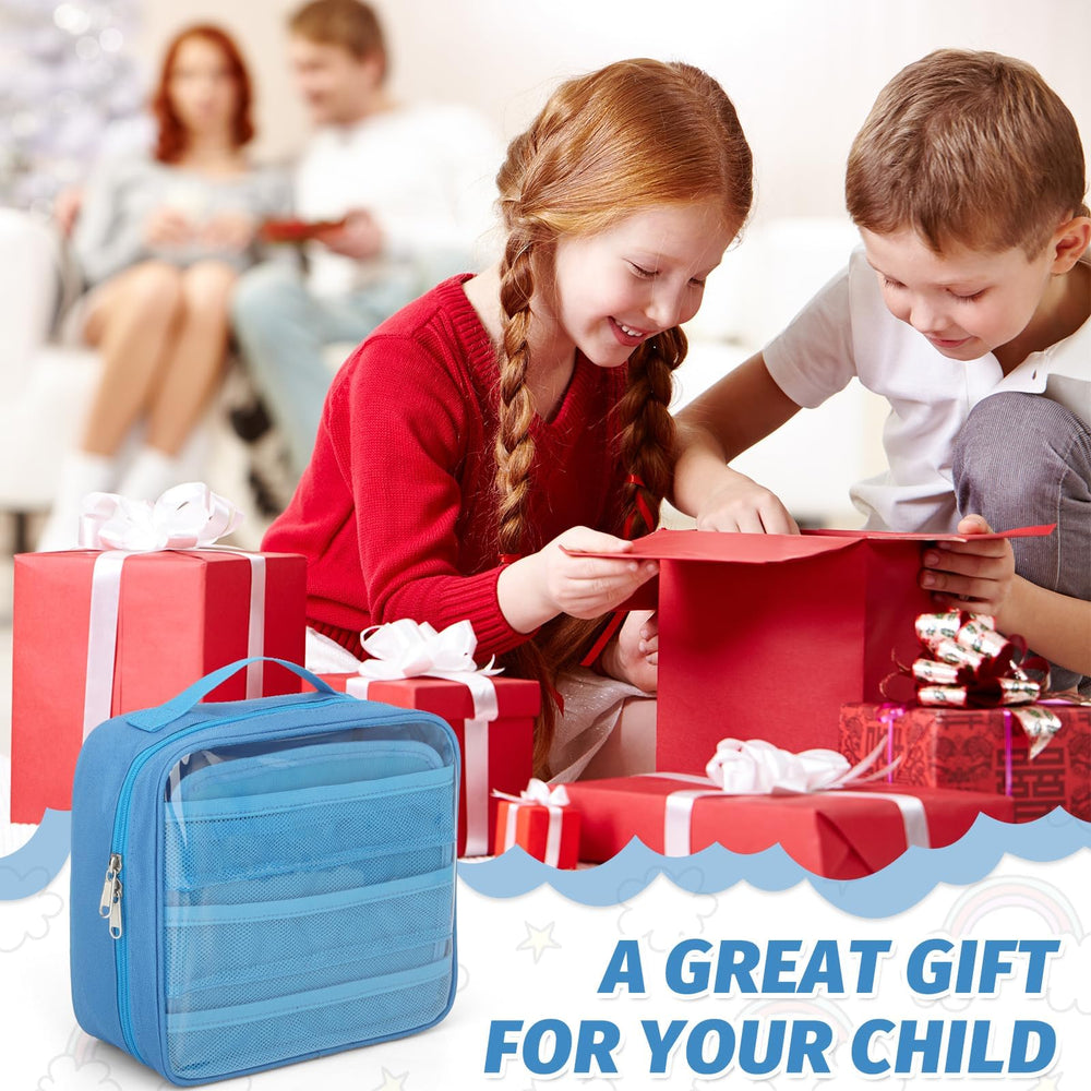 RZYLKA carrying case blue compact design suits family trips.