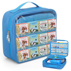 RZYLKA carrying case blue front view keeps Little Tikes gear organized on the go.