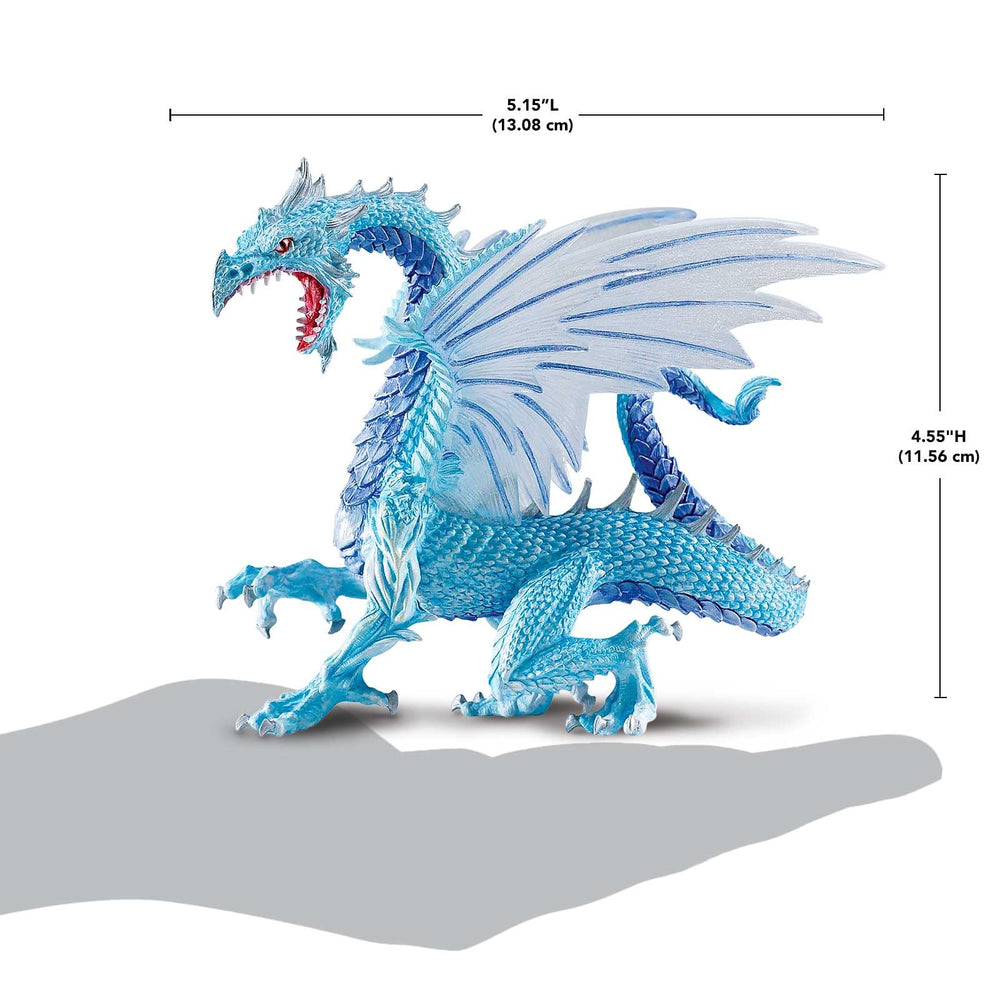 Safari Ltd Ice Dragon figurine belly detail enhances realism during play.