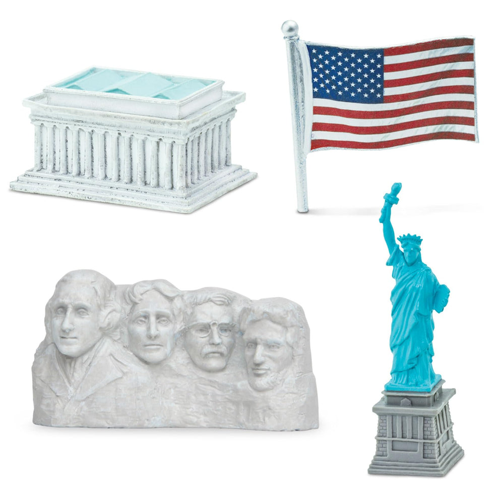 Safari Ltd. USA Super TOOB Statue of Liberty figure inspires exploration of symbols and travel dreams.